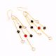 Colorful CZ Stone Chain Dangle Earrings in Brass with 22k Gold Plating